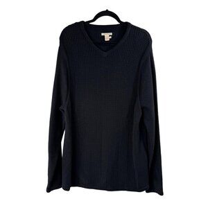 Carbon2Cobalt Size XL Black Cotton Cashmere Serendipity Sweater Textured
